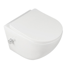 Унитаз подвесной AQUA NERO ARIES 365х490х363 c функцией биде, безободковый, с быстросъемным сиденьем