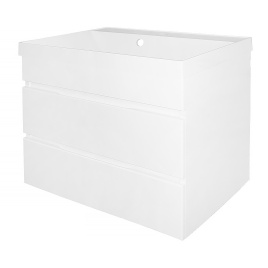 Комплект AQUA NERO Эстелла 60/2 подвесная тумба с раковиной Астория-60, покрытие эмаль, белый глянце