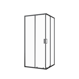 Душевое ограждениe 90*90*195(88*88*195) черный,6мм прозрач.стекло,профиль алюм.телескоп. (1 место)