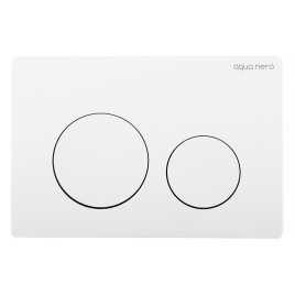 Клавиша смыва AQUA NERO 240х10х160 механическая, круглые кнопки, двойной смыв, пластик, белый глянце