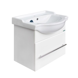Комплект SANITA Лидер 01подвесная тумба с раковиной Реал 56, покрытие пленка ПВХ, белый глянец