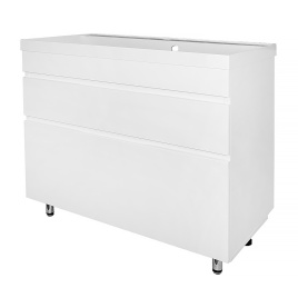 Комплект AQUA NERO Эстелла 80-2Н напольная тумба с раковиной Астория-80, покрытие эмаль, белый глянц