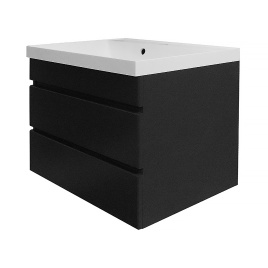 Комплект AQUA NERO Эстелла 60/2 подвесная тумба с раковиной Астория-60, покрытие эмаль, графит