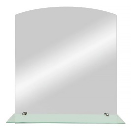 Зеркало AQUA NERO Шанс 500х590 с полкой, подвесное