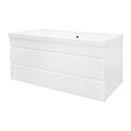 Комплект AQUA NERO Эстелла 100/2 подвесная тумба с раковиной Астория-100, покрытие эмаль, белый глян