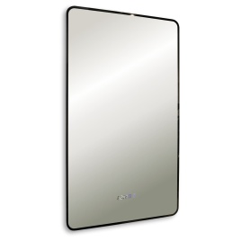 AQUA NERO Зеркало Гранж 800*700 - черный декор, бесконтактный сенсор