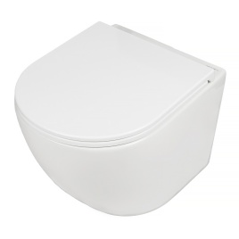 Унитаз подвесной AQUA NERO SKY 360х495х365 безободковый, слив скрытый "Торнадо", с быстросъемным сид