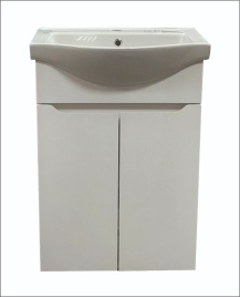 Комплект Келли 65Н напольная тумба с белой вставкой, с раковиной Edra Classic 65 см, белый глянец