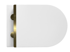 AN-018S Унитаз подвесной безободковый,торнадо, 520*365*365 мм,с сиденьем микролифт дюропласт, золото