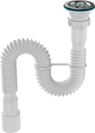 Aquant Гофросифон 1 1/2"х40/50 с мет.реш. L=380-900мм