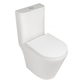 Унитаз-компакт AQUA NERO ARETA 385х615х805 безободковый, слив скрытый "Торнадо", с быстросъемным сид