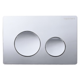 Клавиша смыва AQUA NERO 240х10х160 механическая, круглые кнопки, двойной смыв, пластик, хром глянцев