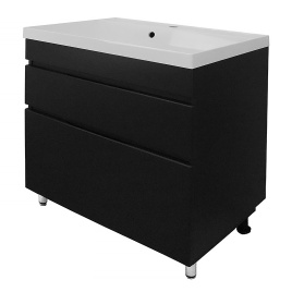 Комплект AQUA NERO Эстелла 70-2Н напольная тумба с раковиной Астория-70, покрытие эмаль, графит