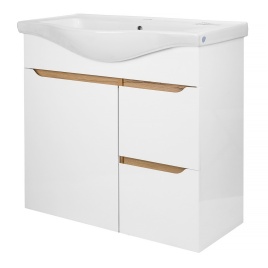 Комплект AQUA NERO Келли 75Н 750х450х870 напольная тумба с раковиной Edra Classic 75, покрытие эмаль