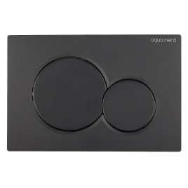 Клавиша смыва AQUA NERO 240х7х160 механическая, круглые кнопки, двойной смыв, пластик, черный матовы