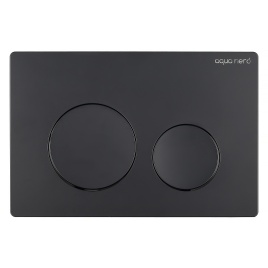 Клавиша смыва AQUA NERO 240х10х160 механическая, круглые кнопки, двойной смыв, пластик, черный матовый