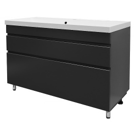 Комплект AQUA NERO Эстелла 100-2Н напольная тумба с раковиной Classic-100, покрытие эмаль, графит