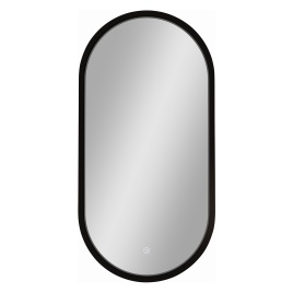 Зеркало AQUA NERO Кадриль 400х25х800 овальное, LED-подсветка, универсальный монтаж, сенсорный выключ