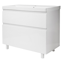 Комплект AQUA NERO Сандра 80-2 напольная тумба с раковиной ASTI-80, покрытие эмаль, белый глянцевый