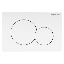 Клавиша смыва AQUA NERO 240х7х160 механическая, круглые кнопки, двойной смыв, пластик, белый глянцев