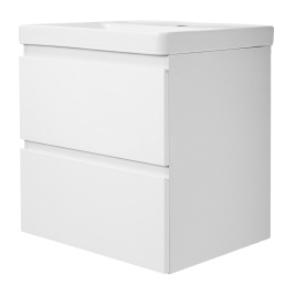 Комплект AQUA NERO Сандра 60-2 подвесная тумба с раковиной ASTI-60, покрытие эмаль, белый глянцевый