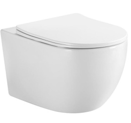 AN-034F Унитаз подвесной безободковый, 520*360*310 мм,с сиденьем микролифт дюропласт, белый