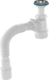 Aquant Сифон для умывальника 1 1/4"х40 с удлинённой горловиной с мет.реш. с г.т. 40х40/50