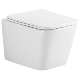 AN-036F Унитаз подвесной безободковый, Торнадо, 520*345*310 мм,с сиденьем микролифт дюропласт, белый