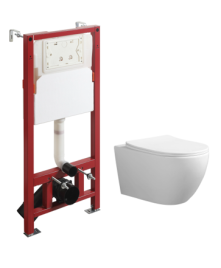 Сет AQUA NERO инсталляция+унитаз NAVI безободковый, слив скрытый "Торнадо", с быстросъемным сиденьем