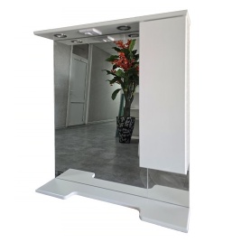 Зеркало-шкаф AQUA NERO Сабина 80 800х170х940 правосторонний, светильники, розетка, белый глянцевый