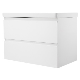 Комплект AQUA NERO Сандра 70-2 подвесная тумба с раковиной ASTI-70, покрытие эмаль, белый глянцевый