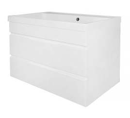 Комплект AQUA NERO Эстелла 70/2 подвесная тумба с раковиной Астория-70, покрытие эмаль, белый глянце