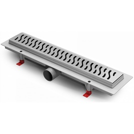 Душевой лоток CHUDEJ D40 Harmony 450 мм, боковой слив, пластиковый, решетка из нержавеющей стали