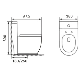 AN-020D Унитаз-моноблок (круглый), Торнадо,690*360*820 мм с сиденьем дюропласт, белый
