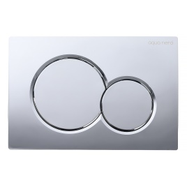 Клавиша смыва AQUA NERO 240х7х160 механическая, круглые кнопки, двойной смыв, пластик, хром глянцевы