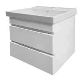 Комплект AQUA NERO Сабина 50 подвесная тумба с раковиной Fest 50, покрытие эмаль, белый глянцевый