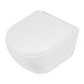 Унитаз подвесной AQUA NERO BLOOM 360х495х390 безободковый, слив скрытый "Торнадо", с быстросъемным с