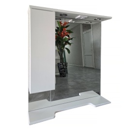 Зеркало-шкаф AQUA NERO Сабина 80 800х170х940 левосторонний, светильники, розетка, белый глянцевый