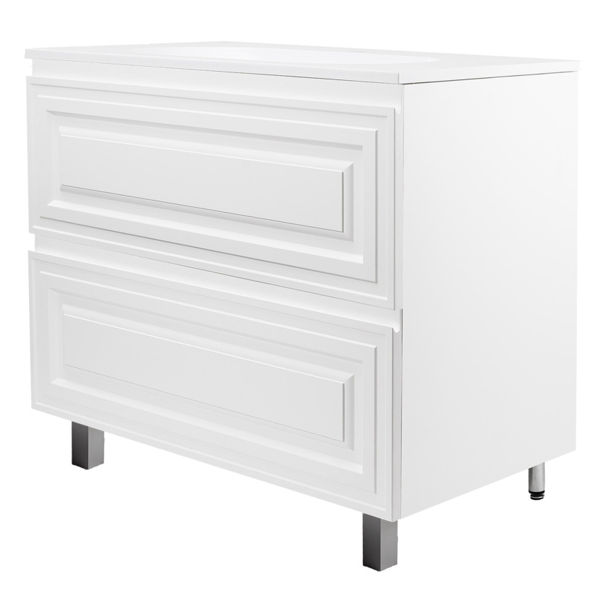 Комплект AQUA NERO Элен 100 1000х480х850 напольная тумба с раковиной Гавана-100, покрытие эмаль, бел фото 1