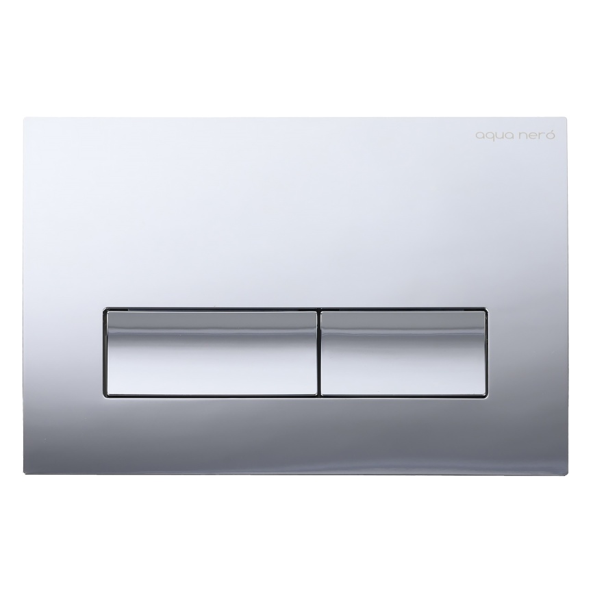 Клавиша смыва AQUA NERO 240х10х160 механическая, прямоугольные кнопки, двойной смыв, пластик, хром г фото 1