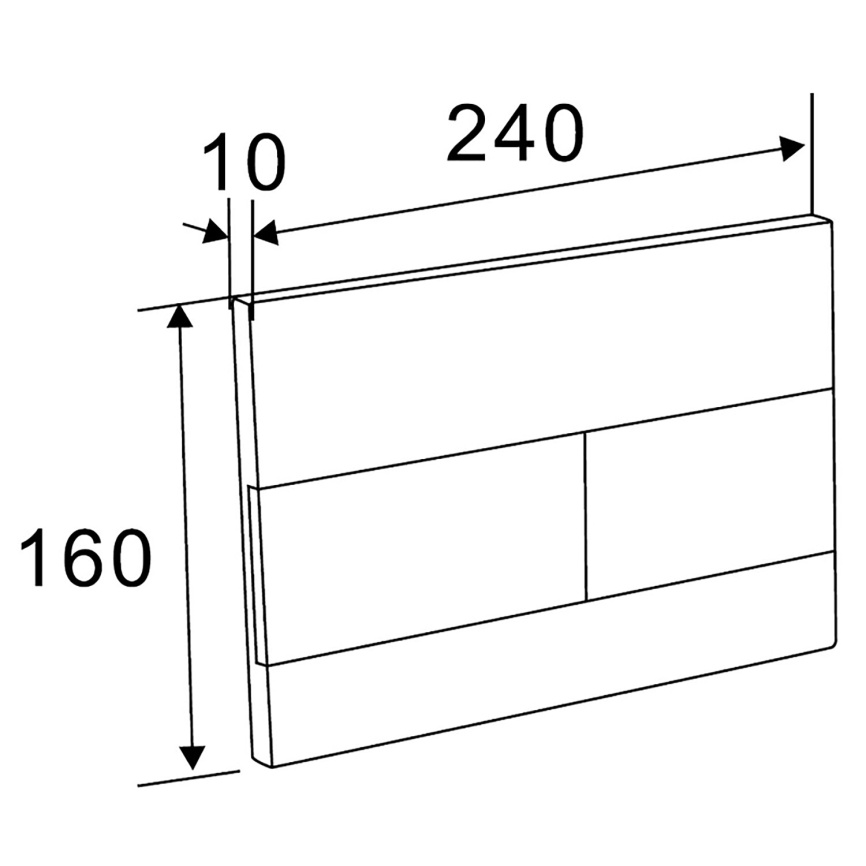 Клавиша механическая 011.08 240*160*10 мм, двойной смыв, оружейная сталь фото 2
