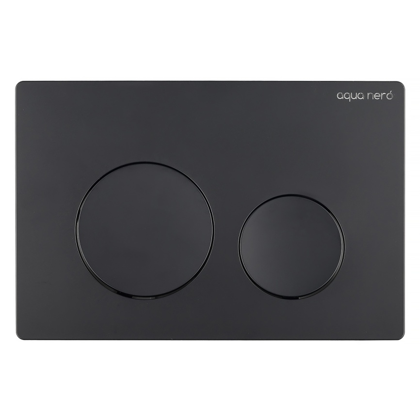 Клавиша смыва AQUA NERO 240х10х160 механическая, круглые кнопки, двойной смыв, пластик, черный матов фото 1