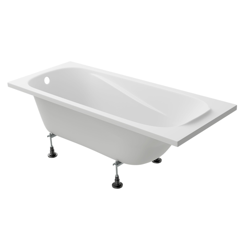 Ванна акриловая VENTO ITALY SERENA Simple LA 1600х700х435 прямоугольная, без каркаса и панели, белый фото 3