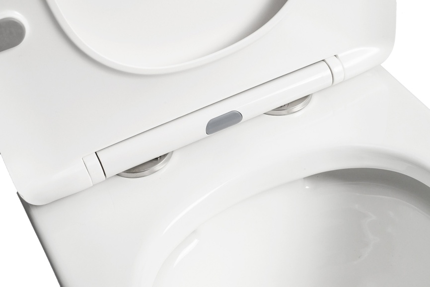 Унитаз-компакт AQUA NERO STONE 360х620х800 безободковый, с быстросъемным сиденьем микролифт, белый фото 13