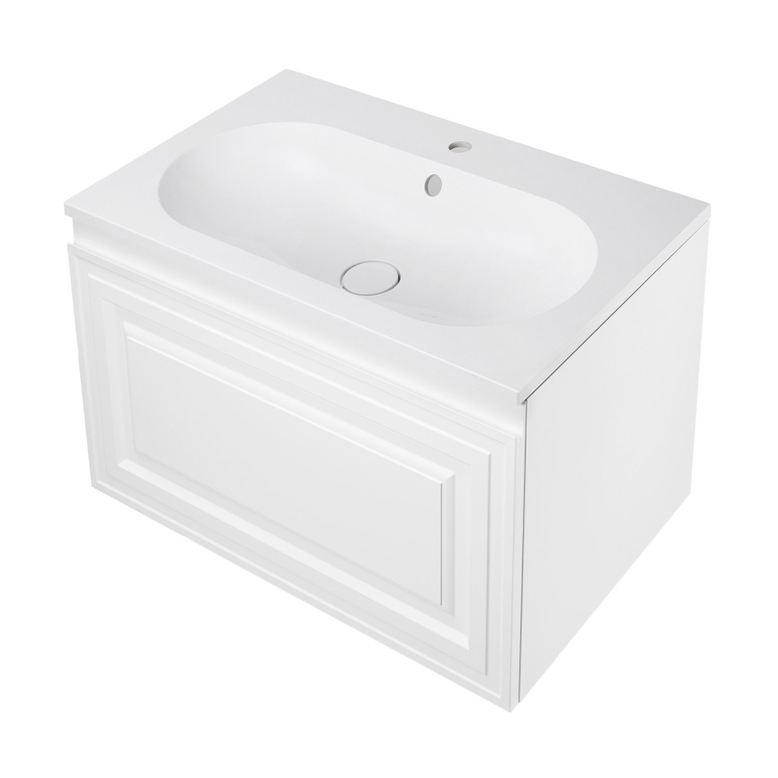 Комплект AQUA NERO Элен 80 800х480х475 подвесная тумба с раковиной Гавана-80, покрытие эмаль, белый  фото 2