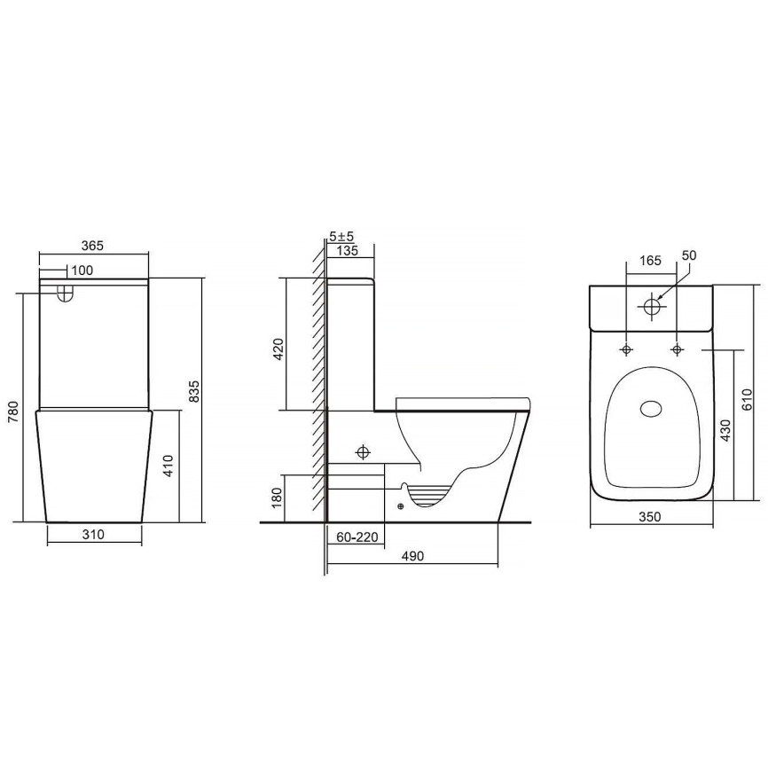 Унитаз-компакт AQUA NERO ETTA 365х610х835 безободковый, слив скрытый "Торнадо", с быстросъемным сиде фото 18