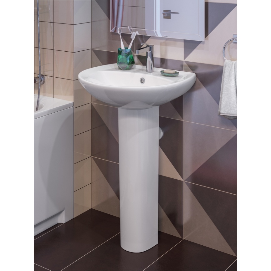 Раковина подвесная SANITA Аттика 55 санфарфор, белый фото 3