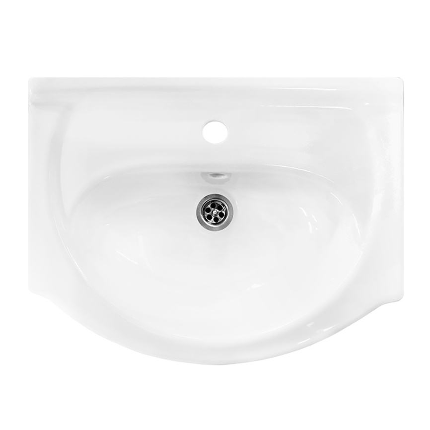 Комплект SANITA Вега напольная тумба 515х300х820 с раковиной Вега 55, покрытие пленка ПВХ, белый гля фото 4