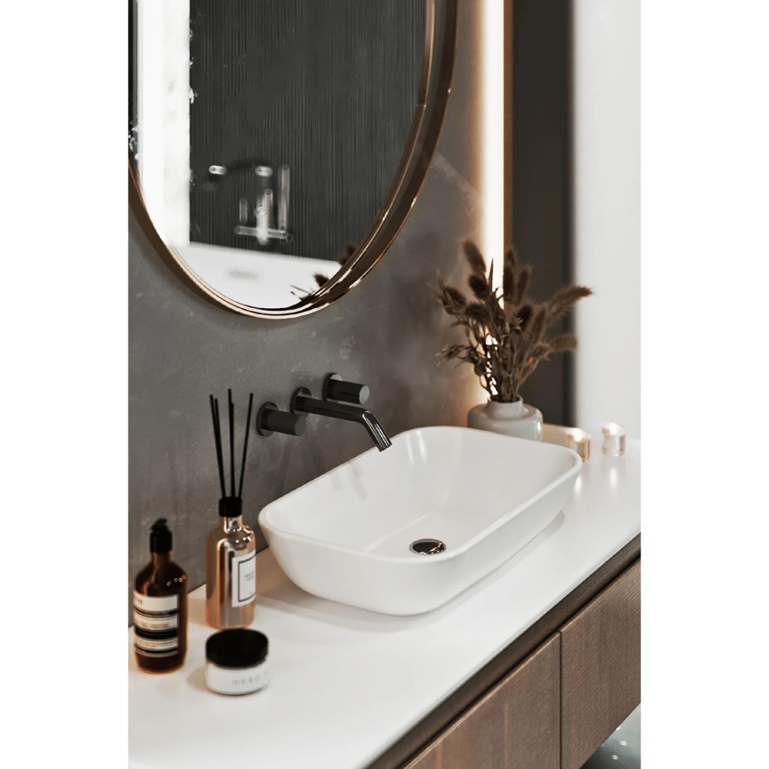 Раковина накладная SANITA LUXE Инфинити 60 санфарфор, белый фото 5