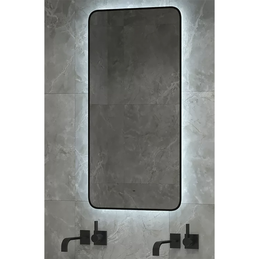 Зеркало AQUA NERO Гранж 600х30х1000 LED-подсветка, бесконтактный сенсорный выключатель с функцией ди фото 5